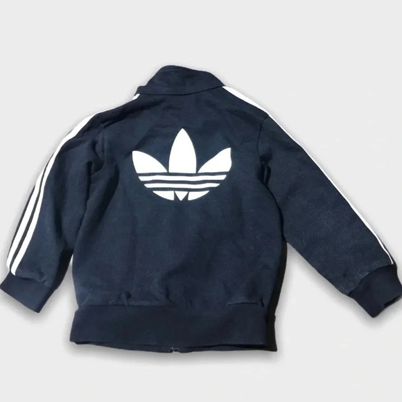 Adidas Navy Blue Cotton Zip Up Jacket - Picture 1 of 5